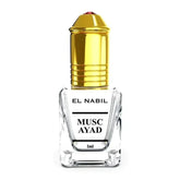 Glazen parfumfles met gouden dop, El Nabil Parfumolie Musc Ayad